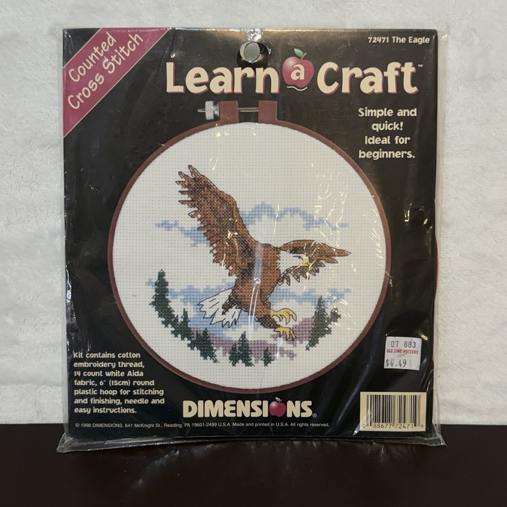 Vintage 1998 The Eagle Dimensions Counted Cross Stitch Kit #72471 New Sealed